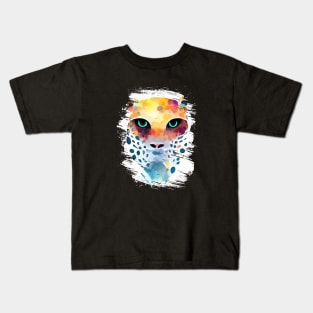 Jaguar Wild Animal Nature Watercolor Art Painting Kids T-Shirt